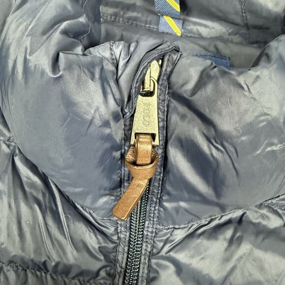 Polo Ralph Lauren Down Puffer Vest Navy Blue Red Pony Men's Size XL EUC - Picture 3 of 9